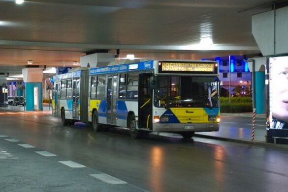 Bus at Athens Airport line X95