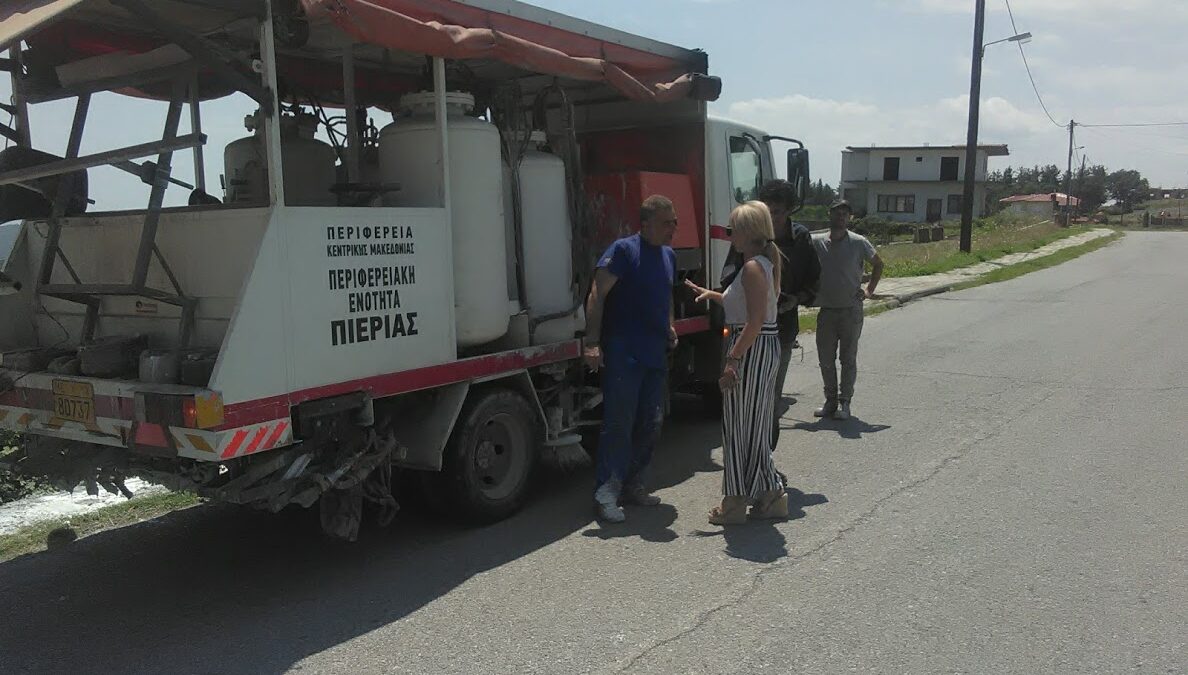 Στο δρόμο προς Κολινδρό, Καστανιά & Ρυάκια συνεχίζονται οι διαγραμμίσεις από την Π.Ε. Πιερίας
