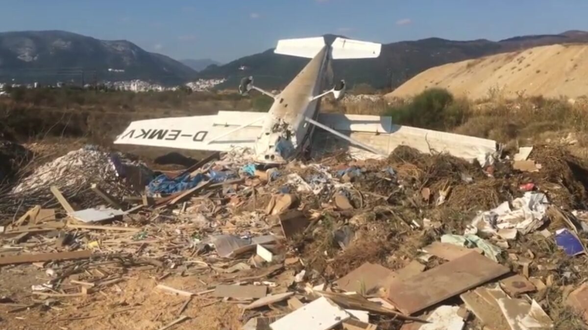 Πτώση αεροσκάφους στο αεροδρόμιο στην Ξάνθη – Δύο τραυματίες