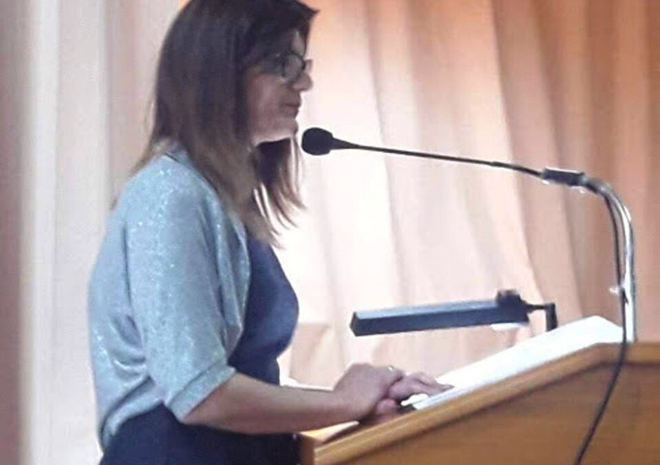 Η ομιλία της Σημέλας, κόρης του Ελευθέριου Ελευθεριάδη, στο Φιλολογικό Μνημόσυνο προς τιμήν του