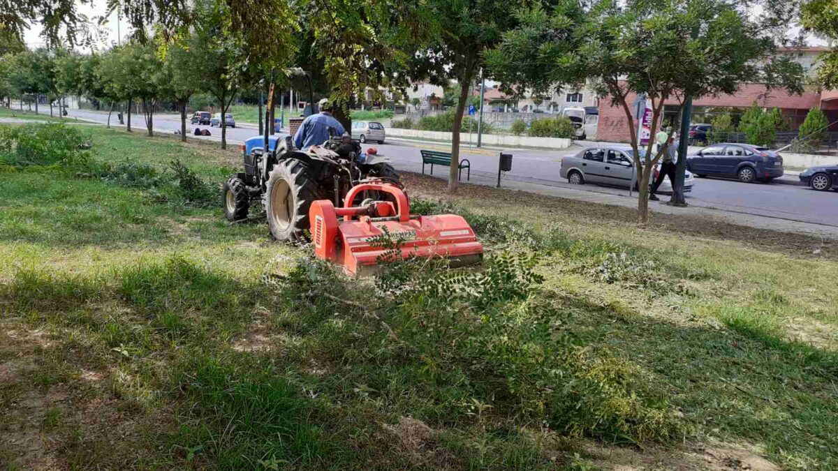 Καθαρισμός – συντήρηση πρασίνου στην πόλη της Κατερίνης & στις κοινότητες