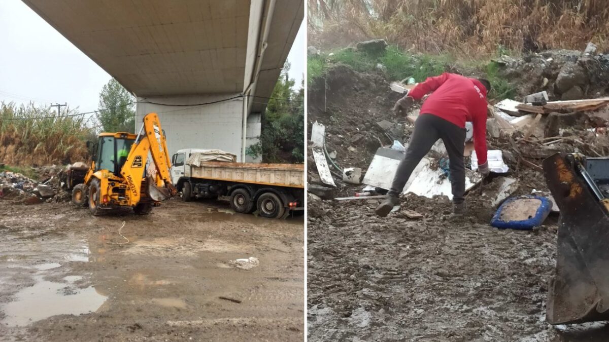 Δήμος Κατερίνης: Επιχείρηση καθαρισμού στη νότια γέφυρα του Σιδηροδρομικού Σταθμού