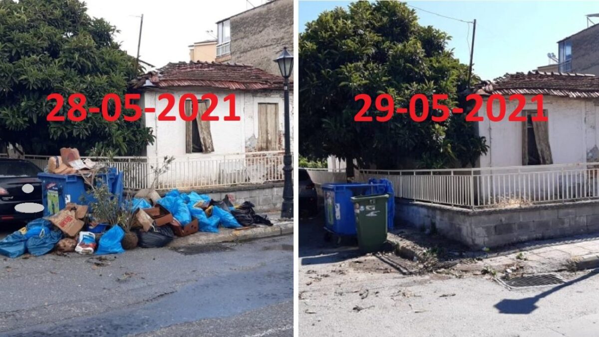 Κατερίνη: Ασυνείδητος πέταξε μπάζα σε ανακύκλωση & πεζοδρόμιο – Άμεσος καθαρισμός από τον Δήμο (ΦΩΤΟ)