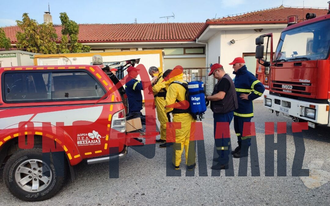 Σε εξέλιξη επιχείρηση για τον καθαρισμό επικίνδυνου υγρού στο Κέντρο Υγείας Λιτοχώρου (photos & video)