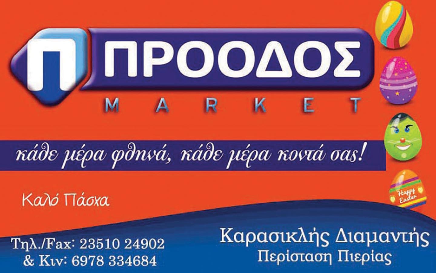 Το market ΠΡΟΟΔΟΣ σας εύχεται Καλή Ανάσταση!