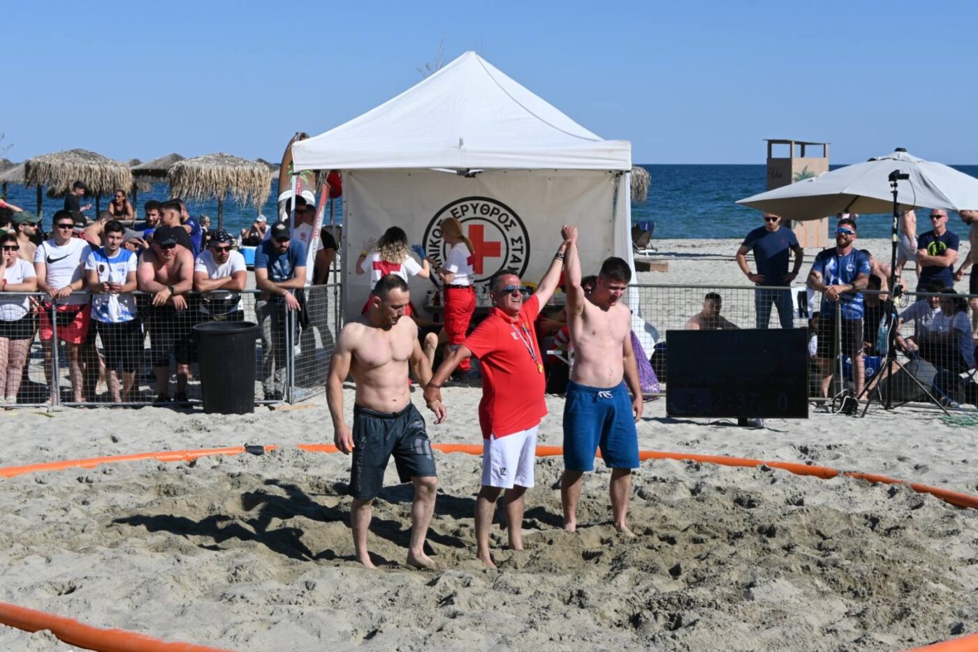 Πανελλήνιο Πρωτάθλημα Πάλης στην Άμμο με Φόντο την Παραλία Κατερίνης