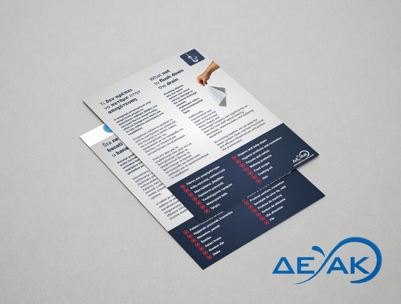 ΔΕΥΑΚ: Ενημερωτική καμπάνια για την ορθή χρήση της αποχέτευσης