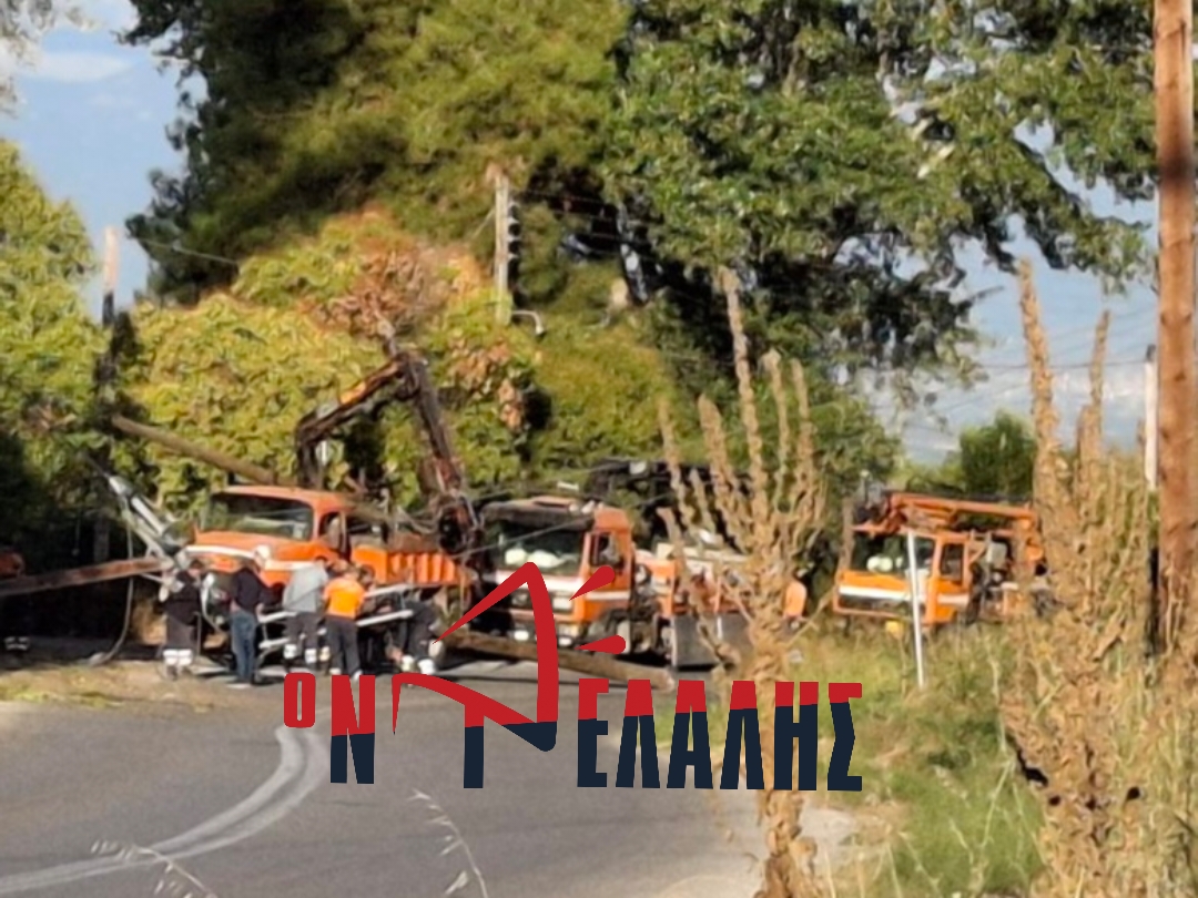 Χωρίς ρεύμα η Ολυμπιακή Ακτή μετά από τροχαίο – Αυτοκίνητο έπεσε σε κολόνα