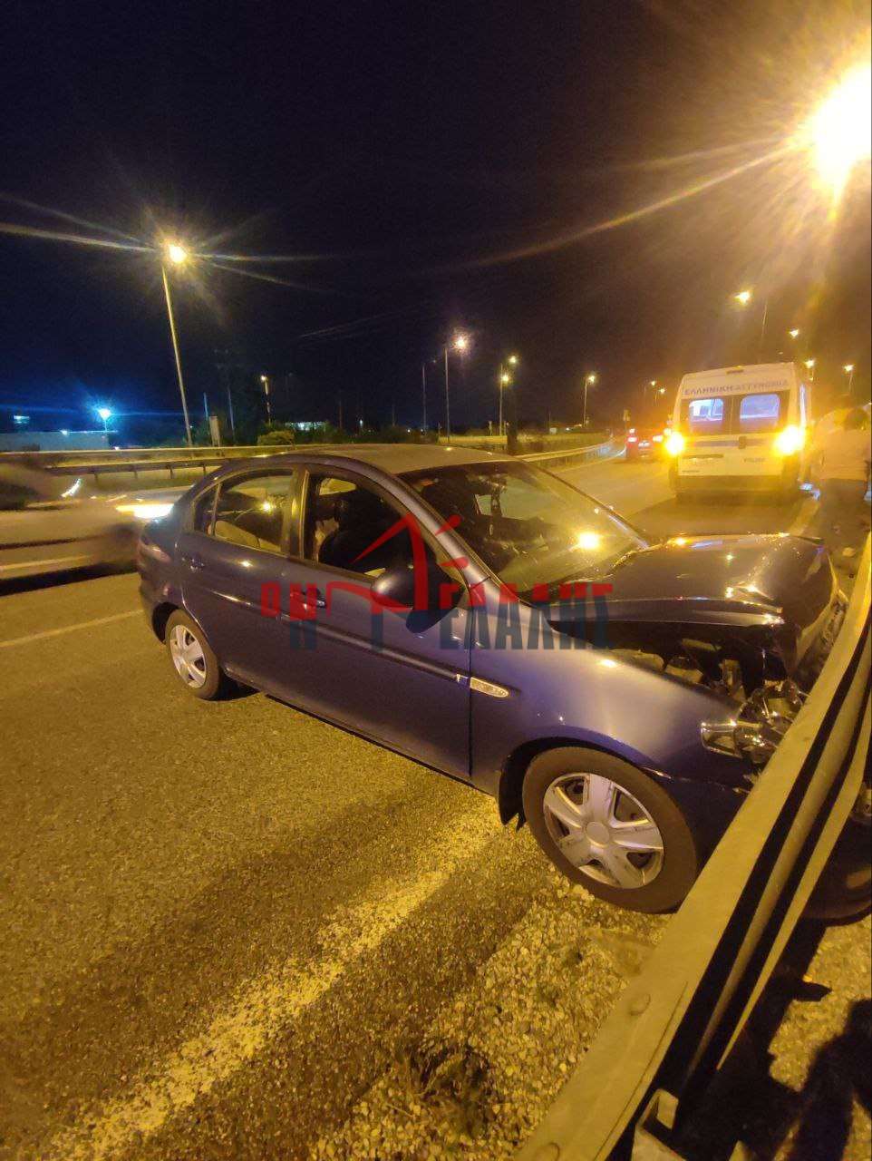 Ατύχημα με όχημα στα προστατευτικά στηθαία στον Περιφερειακό Κατερίνης (vid)