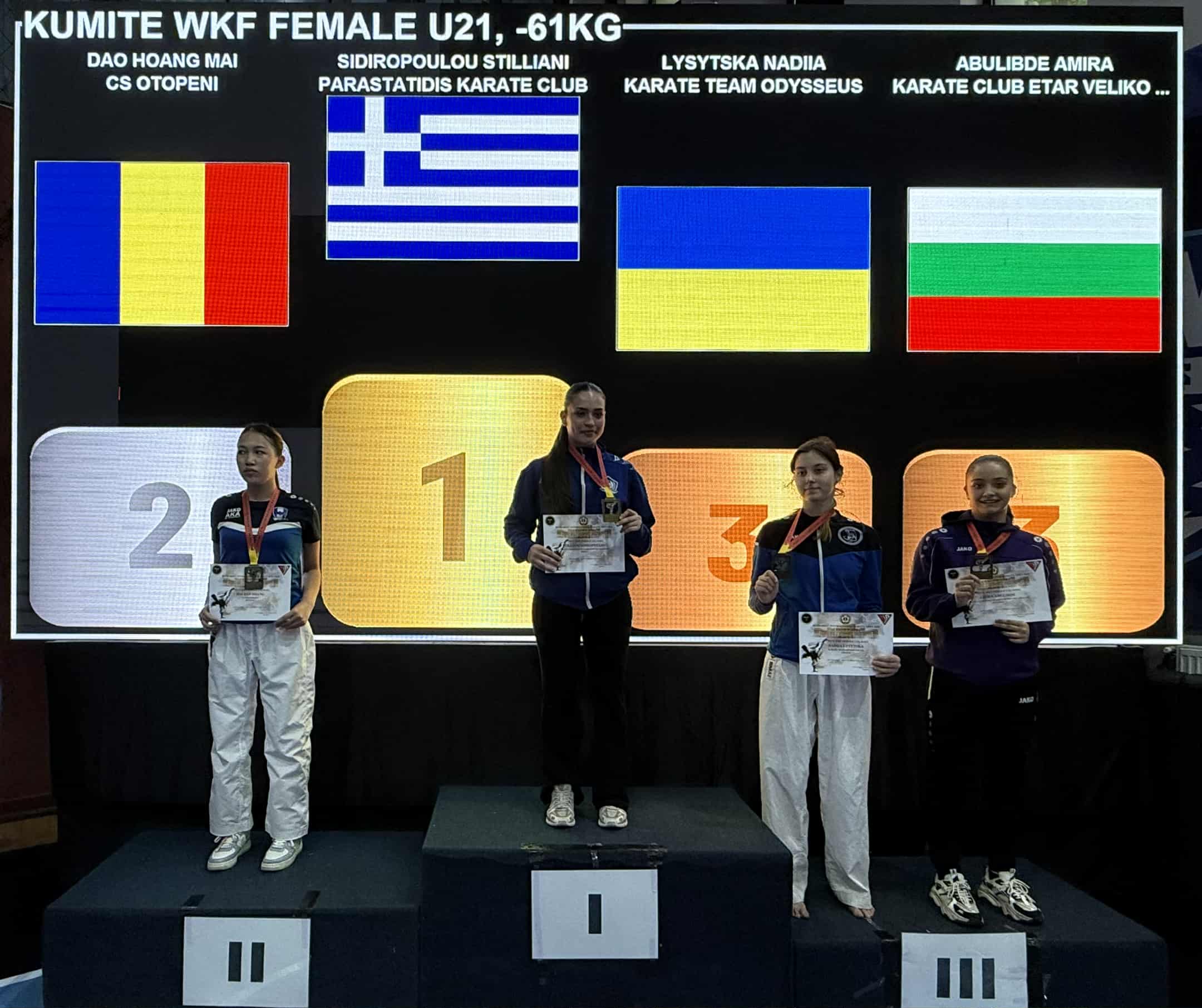 ΓΑΣ Ολύμπιος Μαχητής: Μεγάλες διακρίσεις στο «Bucharest International Karate Open»