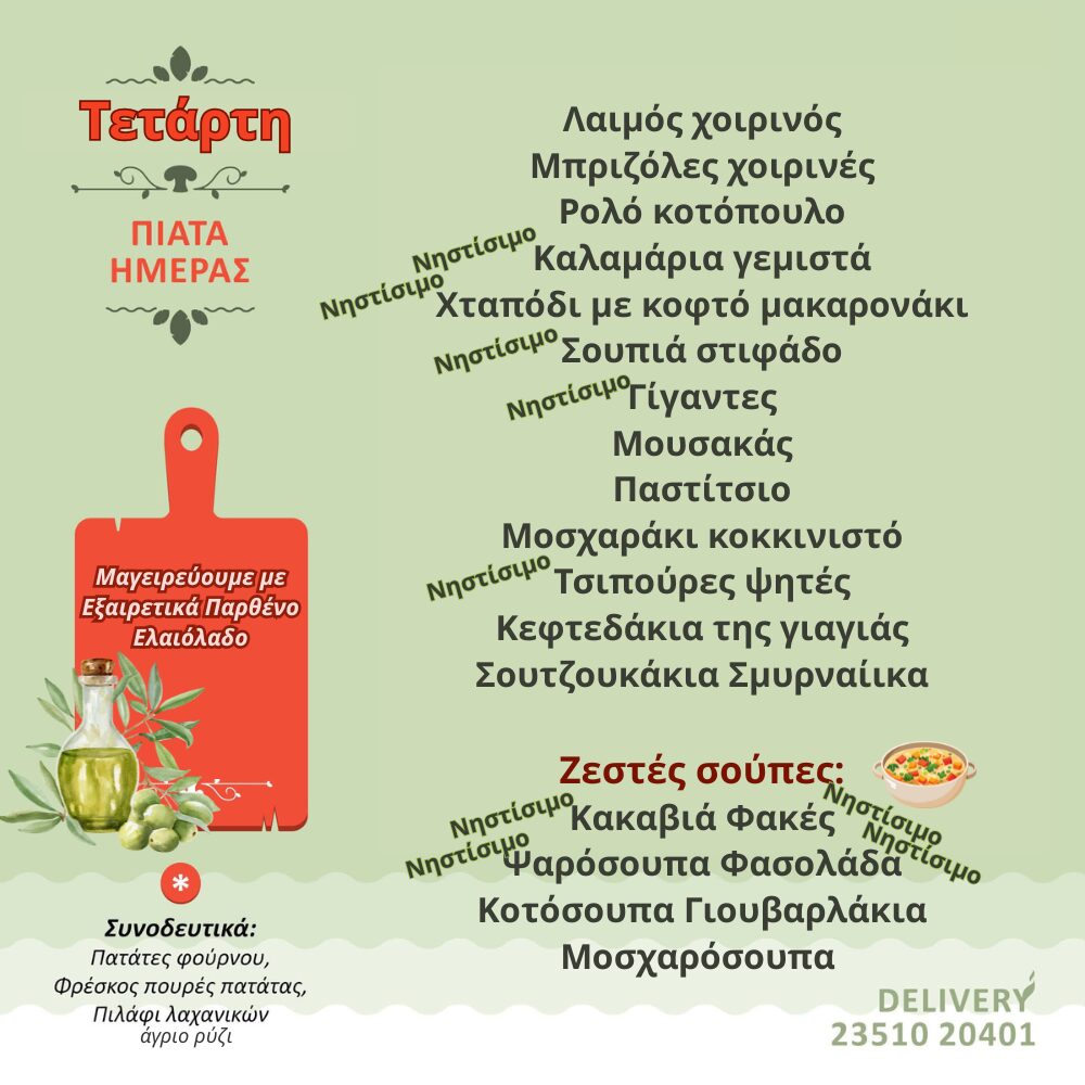 Σπιτομαγειρείον – Τι θα φάμε σήμερα;;