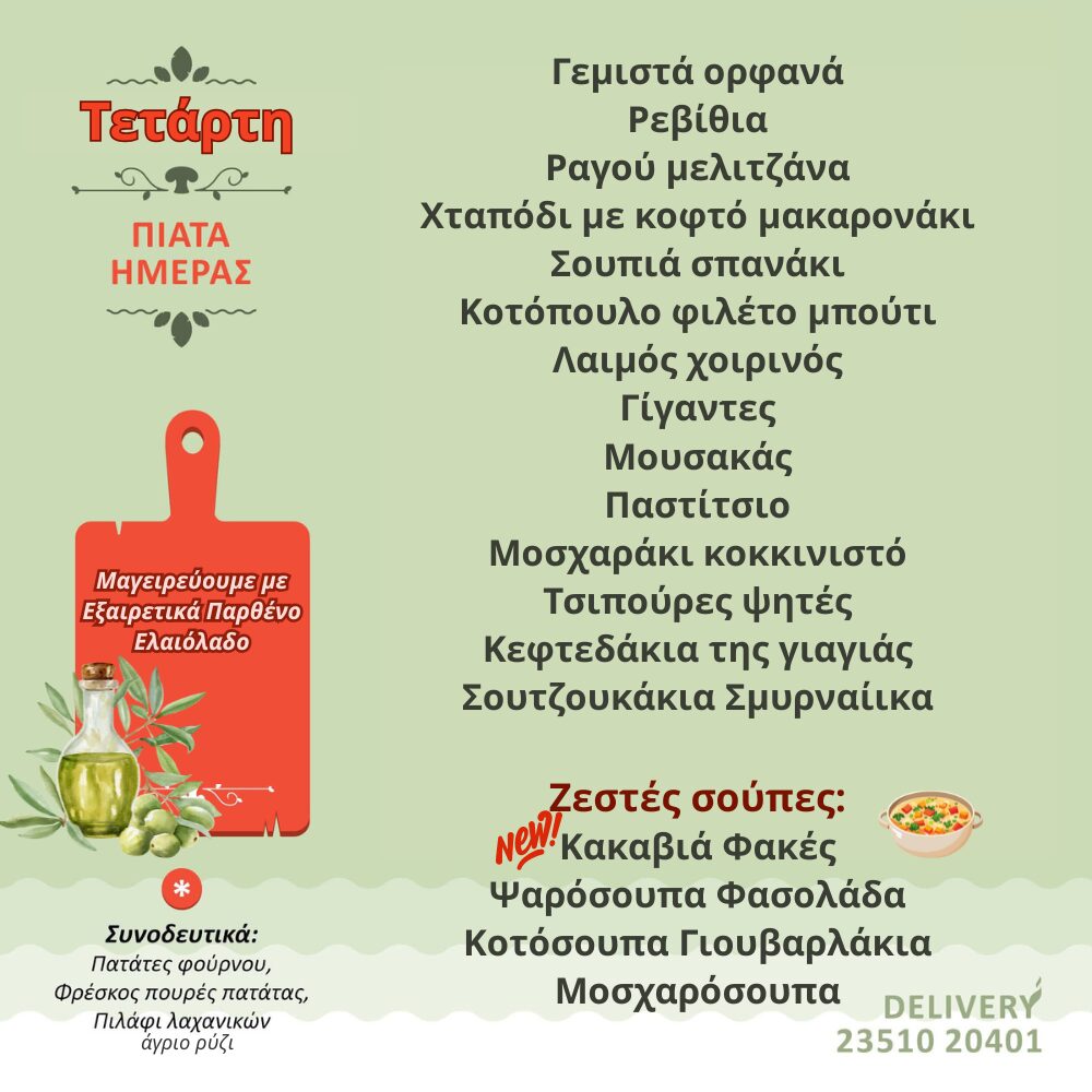 Σπιτομαγειρείον – Τι θα φάμε σήμερα;;