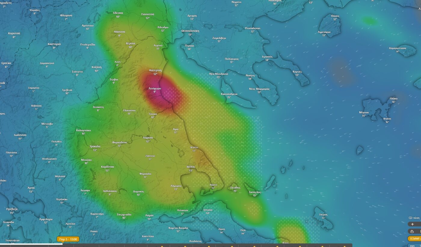 Ισχυρή κακοκαιρία στην Πιερία από την Πέμπτη – Κορύφωση την Παρασκευή