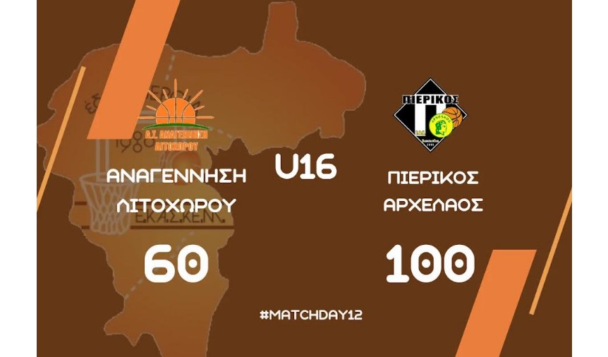 Πρωτάθλημα Παίδων ΕΚΑΣΚΕΜ: Αναγέννηση Λιτ. – Πιερικός Αρχέλαος 60-100