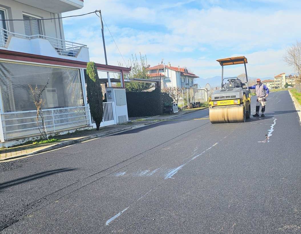 Εργασίες οδοποιίας στην επέκταση του Καπνικού Σταθμού Κατερίνης