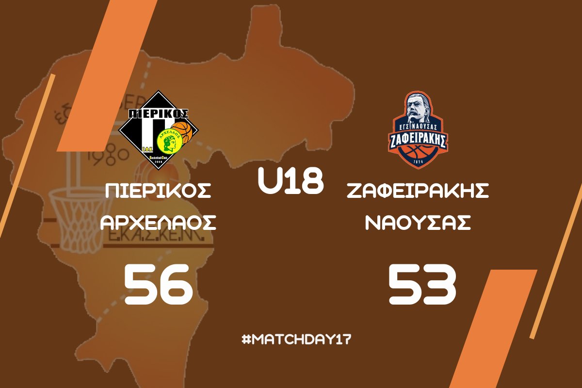 Πρωτάθλημα Εφήβων | Πιερικός Αρχέλαος – Ζαφειράκης Ν. 56-53